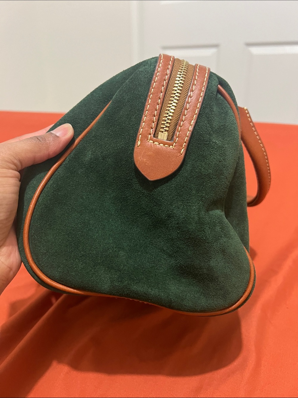 Dooney & Bourke Suede Barrel Satchel - Ivy Green - Picture 5 of 9